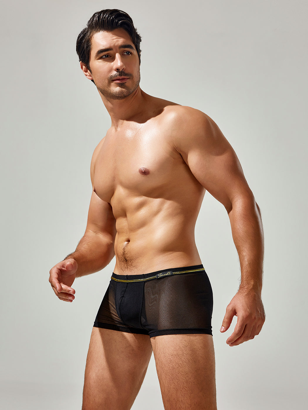 メンズセクシーローライズメッシュトランクス