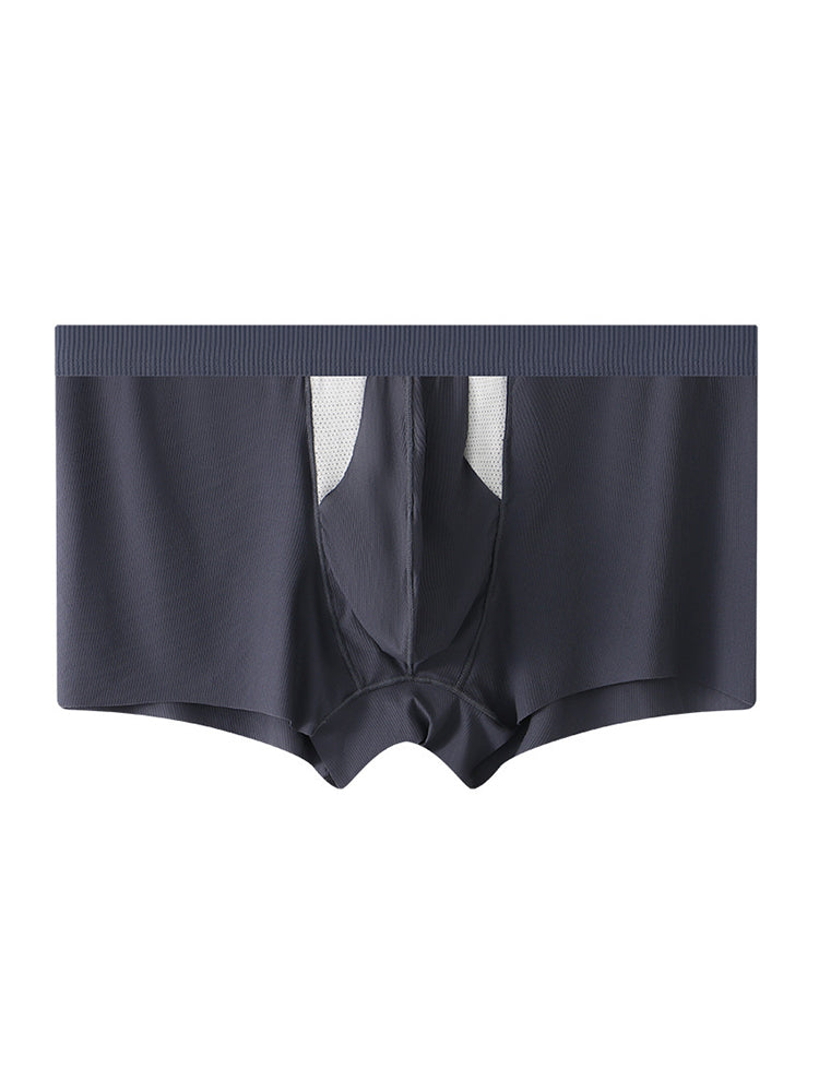3-Pack Men's Ice Silk Trunks with Bullet-Style Separation and Enlarging Effect