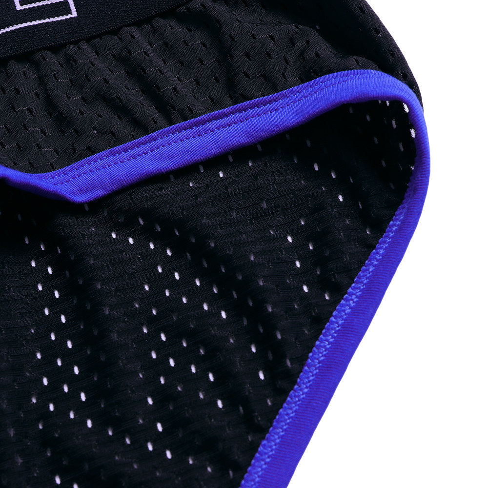 Men Breathable Nylon Patchwork Striped Briefs