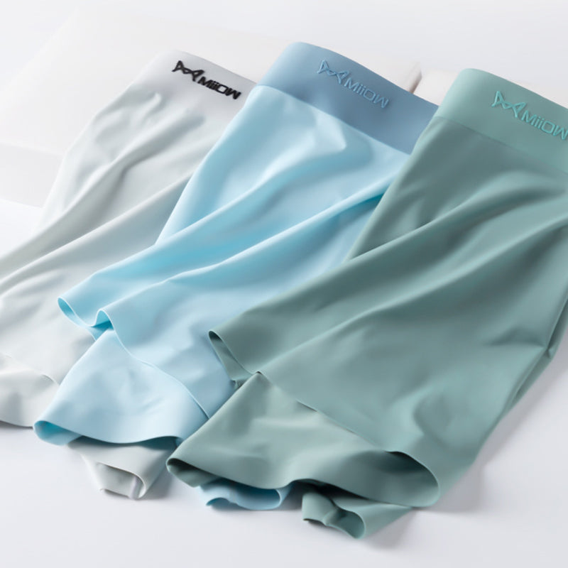 3 Pcs Ultra-thin Solid Men's Trunk Sets