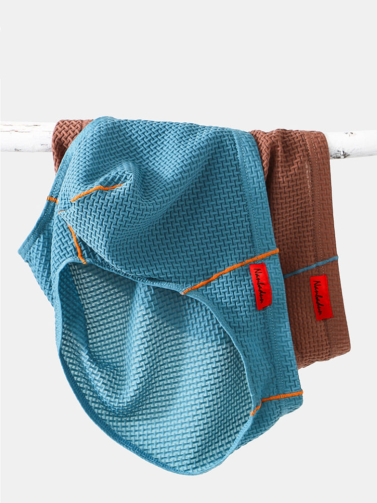 メンズ ナイロン チェック柄 リフトヒップブリーフ 3枚組 トライアングルブリーフ