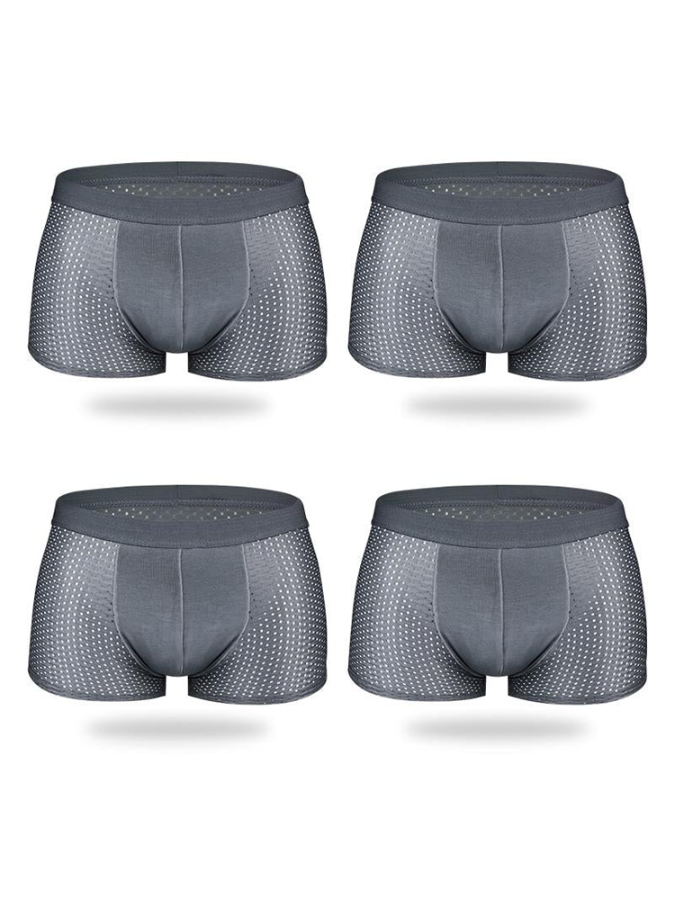 4 Pack Mesh Breathable Ice Silk Underwear Boxer