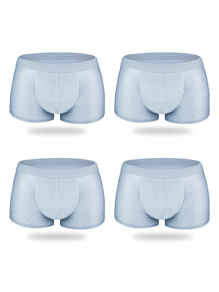 4 Pack Mesh Breathable Ice Silk Underwear Boxer
