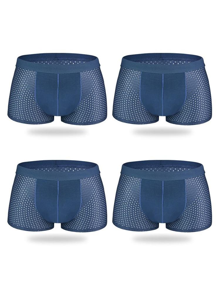 4 Pack Mesh Breathable Ice Silk Underwear Boxer