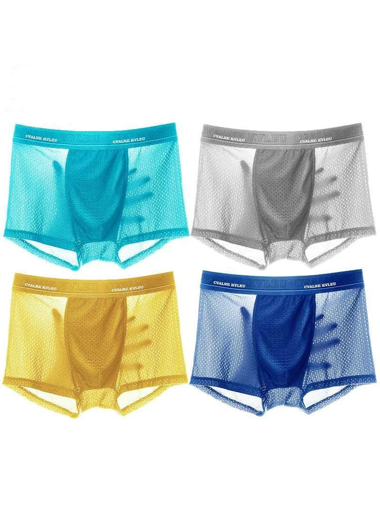 4 Pack Mesh Breathable Ice Silk Underwear Boxer