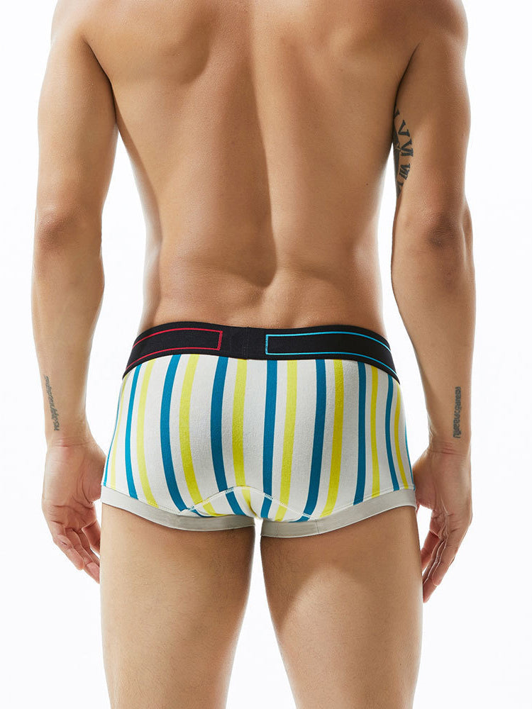 2 Pack Colorful Striped U Convex Pouch Underwear