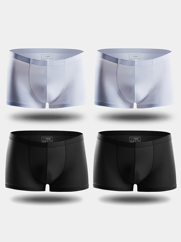 4 Pack Cooling Silk Bulge Pouch Men's Underwear