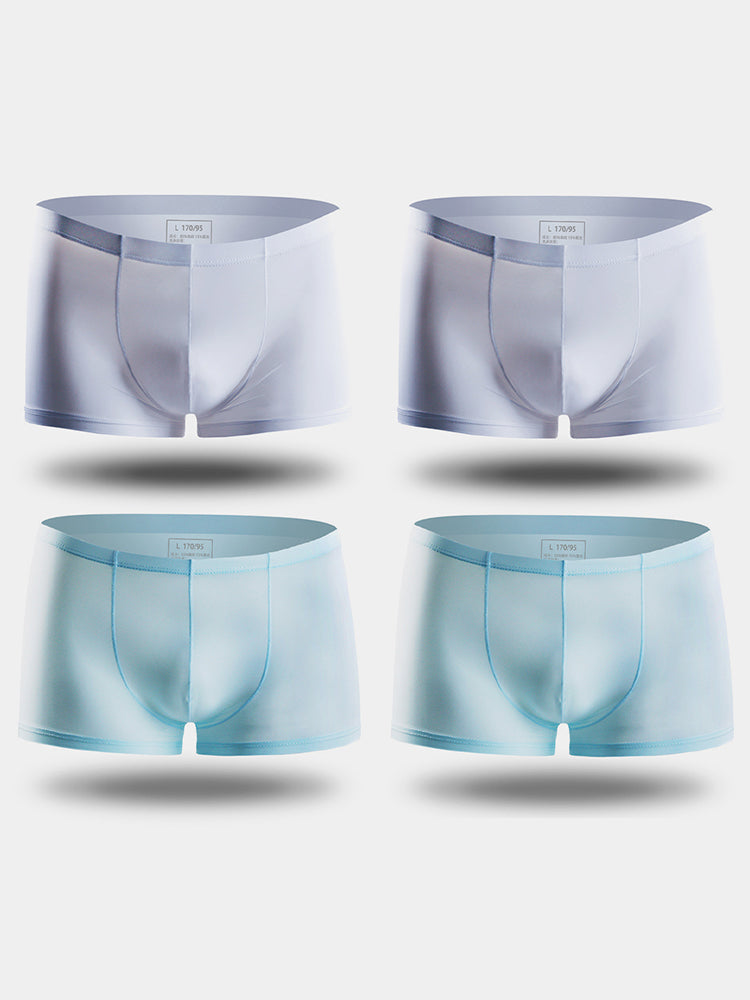4 Pack Cooling Silk Bulge Pouch Men's Underwear