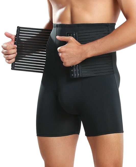 Men's Tummy Control Boxer Briefs with Open Fly