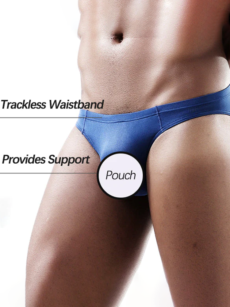 4 Pack Men's Support Pouch Traceless Ice Silk Underwear