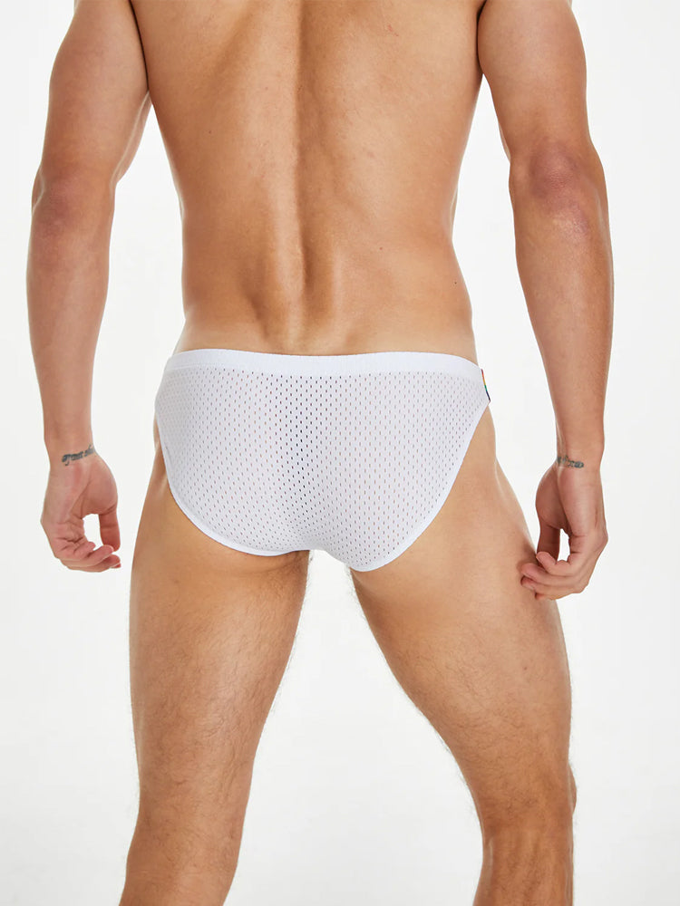 Men's Sexy Rainbow Pride Mesh Bikini