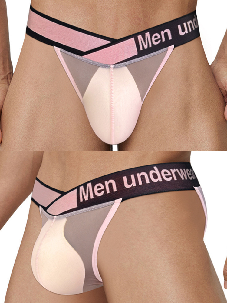 2 Pack Men's Sexy Bikini with See-through Pouch