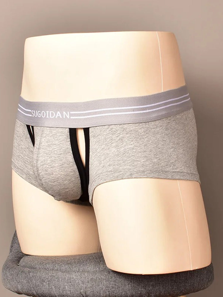 3 Pack Men's Sexy Cutout Trunks with Lift-up Pouch