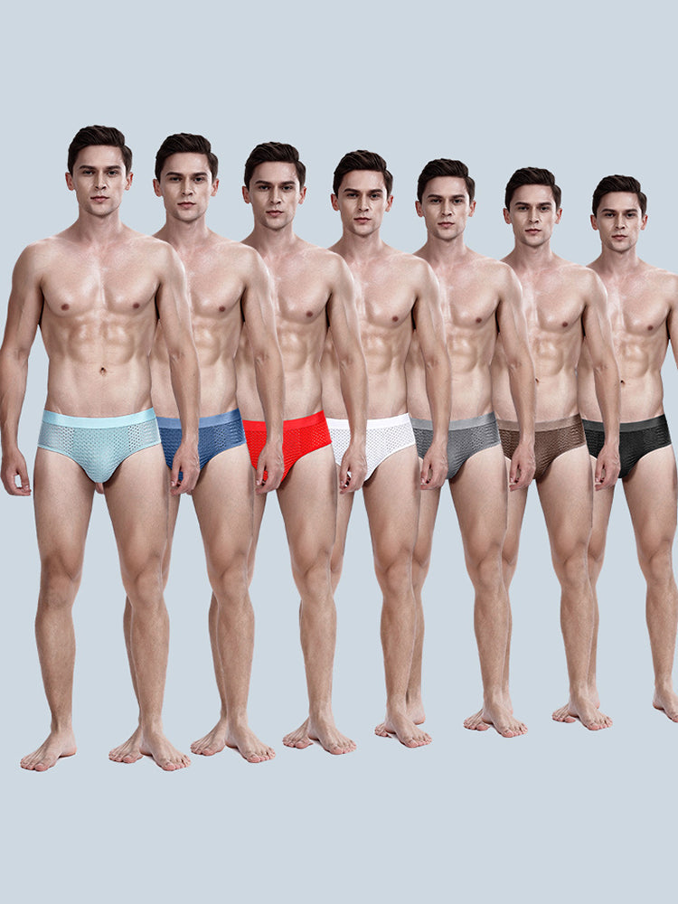 4 Pack Breathable Ice Silk Antibacterial Men's Briefs