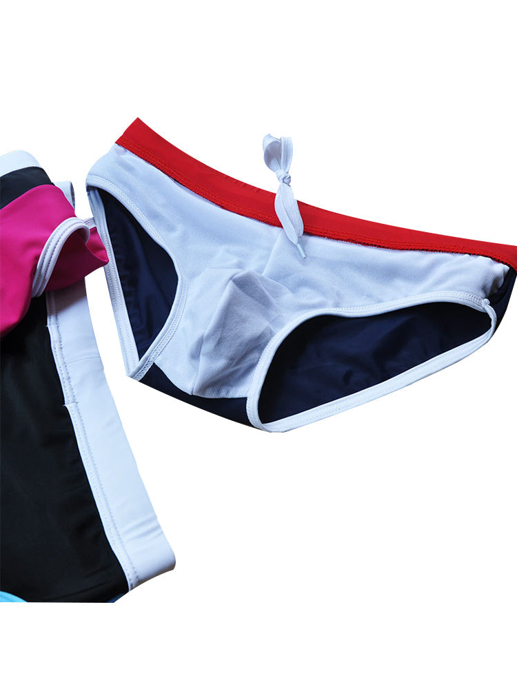 Men's Nautical Stripe Swim Briefs with Removable Pad