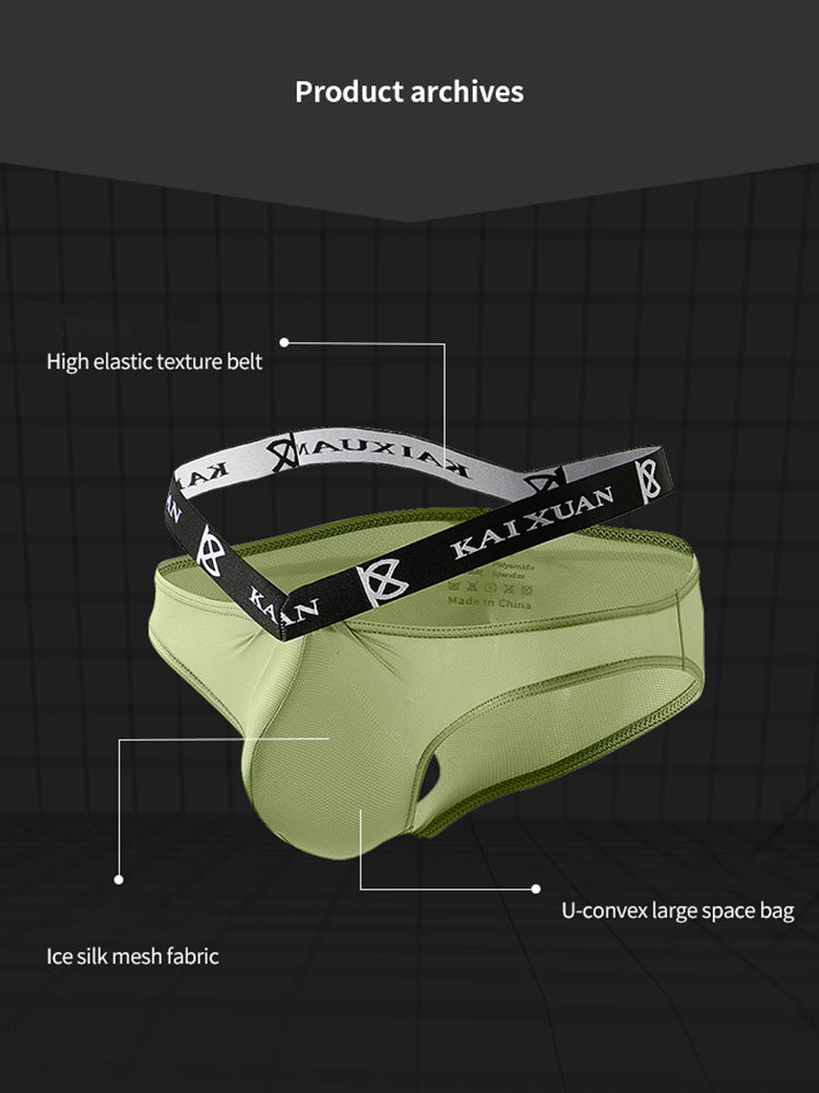 3 Pack Men's Sexy Ice Silk Mesh Breathable Erotic Briefs