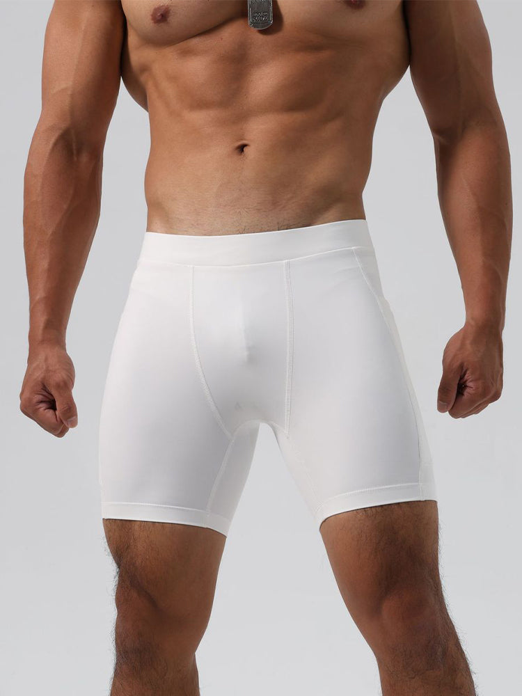 Men's Ultra-Stretch Sharkskin Ice Silk Compression Pants with Pocket