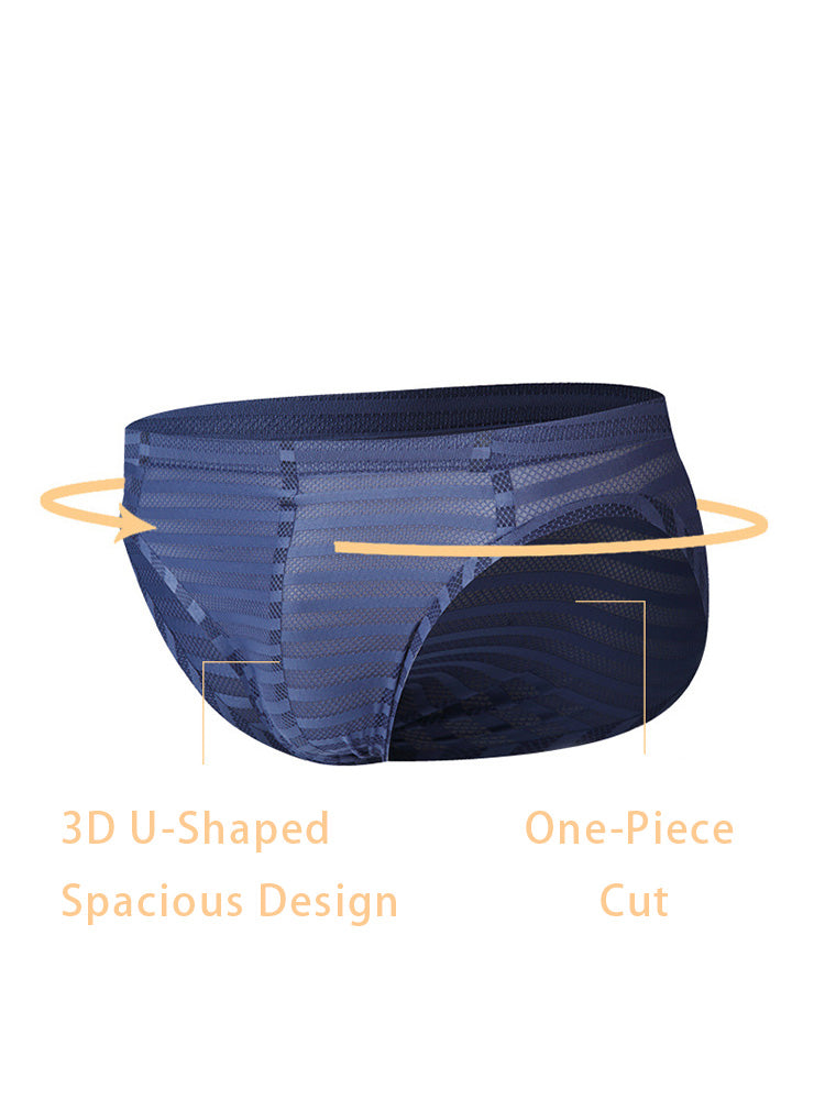 3 Pack Men's Mesh Nylon Breathable Solid Color Bikini