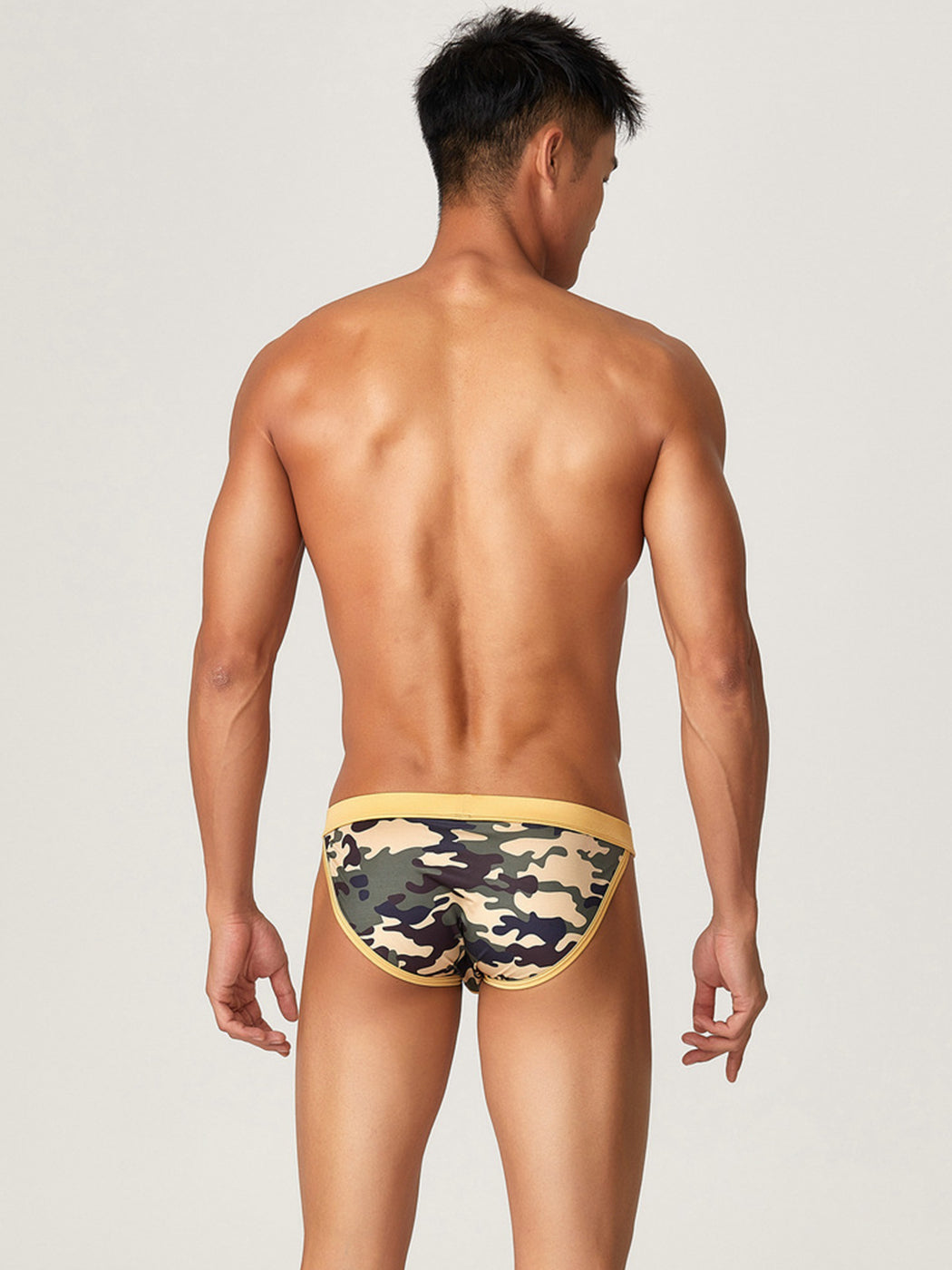 Men's Sexy Large Pouch Camo Print Bikini