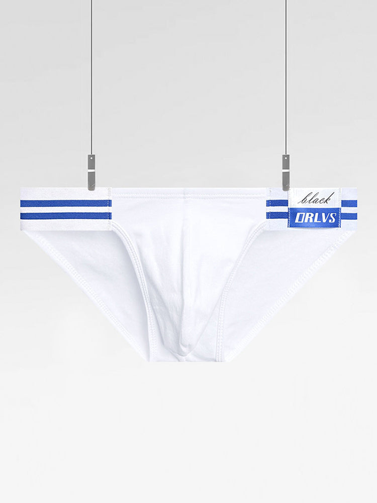 2-pack Men's High-cut Cotton Navy Striped Stretch Briefs