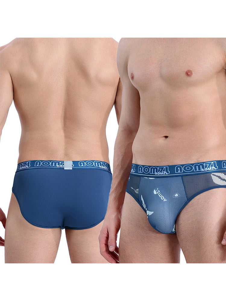 4-pack Men's Sexy Leopard Print Ice Silk Mesh Briefs