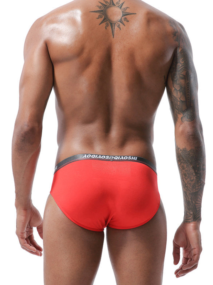 4 Pack Men's Stylish 3D U Convex Pouch Briefs