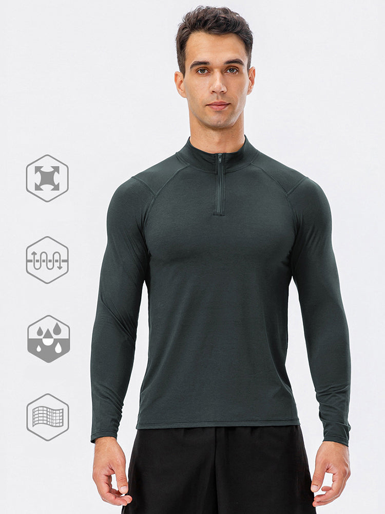 Men's Zip-Up Sports Long Sleeve Shirt