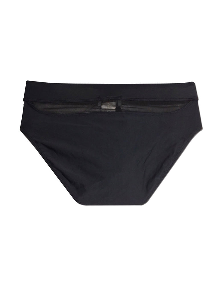 Men's Padded Solid Drawstring Swimsuit Bikini Briefs