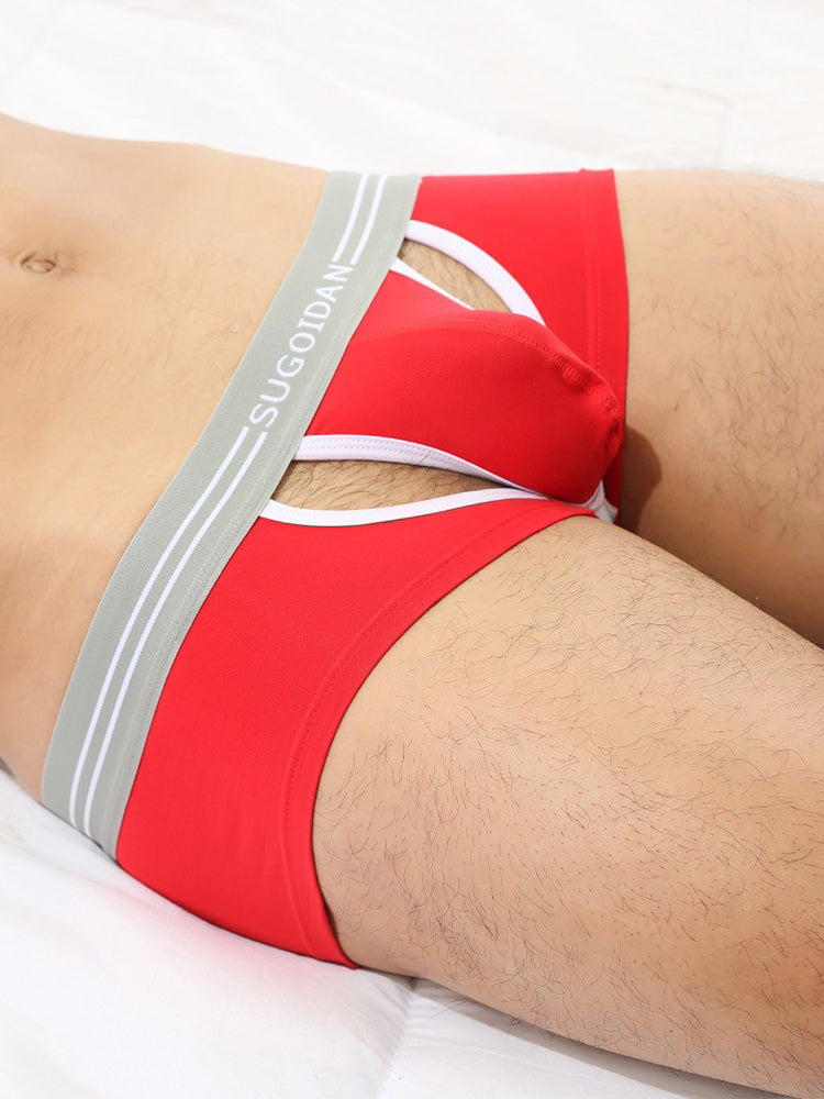 3 Pack Men's Sexy Cutout Trunks with Lift-up Pouch