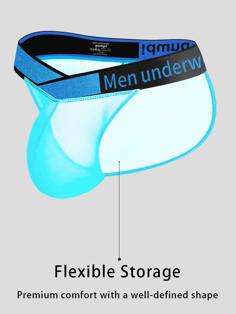 2 Pack Men's Ultra-Thin Semi-Transparent Sexy Sports Bikini