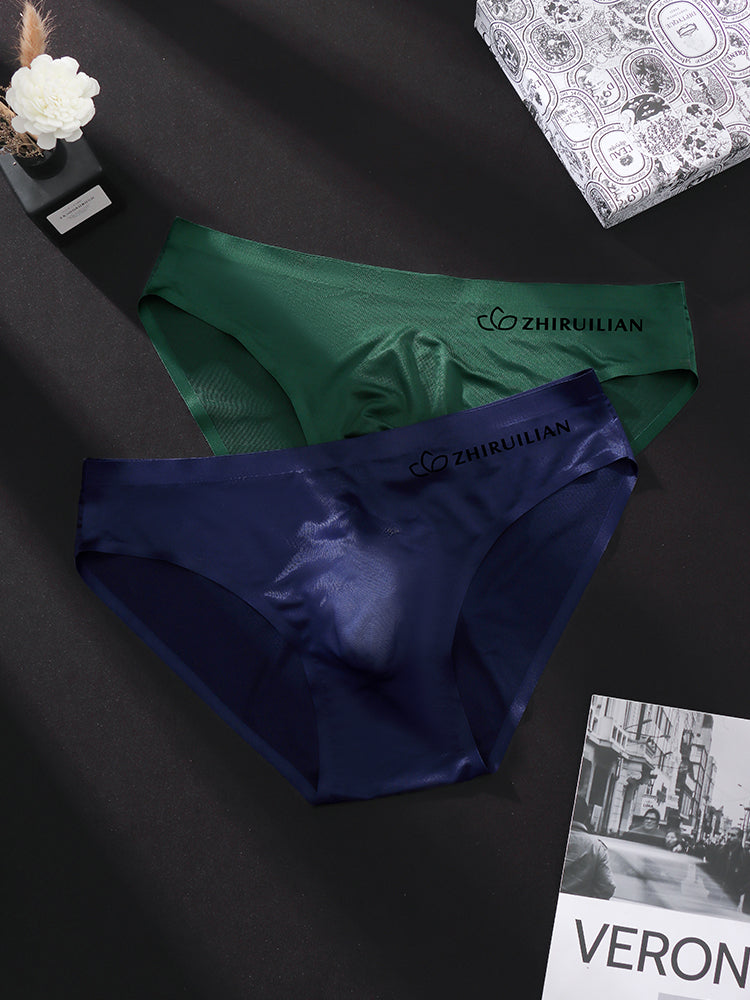 3 Pack Men's Ultra-Thin Seamless Ice Silk Cool-Touch Briefs