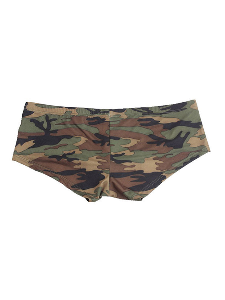 Men's Camo Print Short Leg Trunks