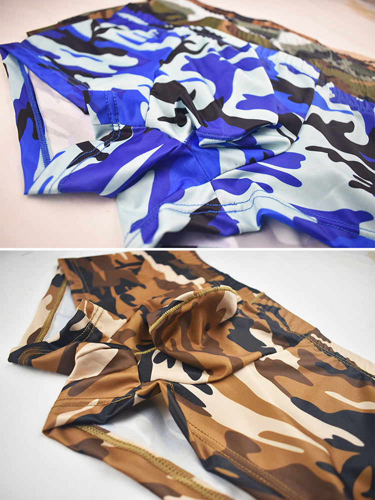 4-pack Men's Low-rise U-pouch Camouflage Boxer Briefs