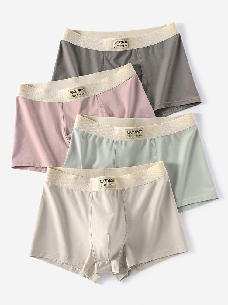 3 Pack Men's Cotton Mid-Rise Breathable Sports Tights Men's Boxer Briefs