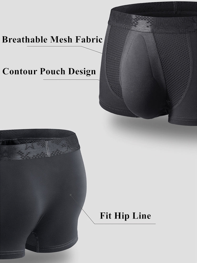 3 Pack Men's Breathable 3D Pouch Trunks