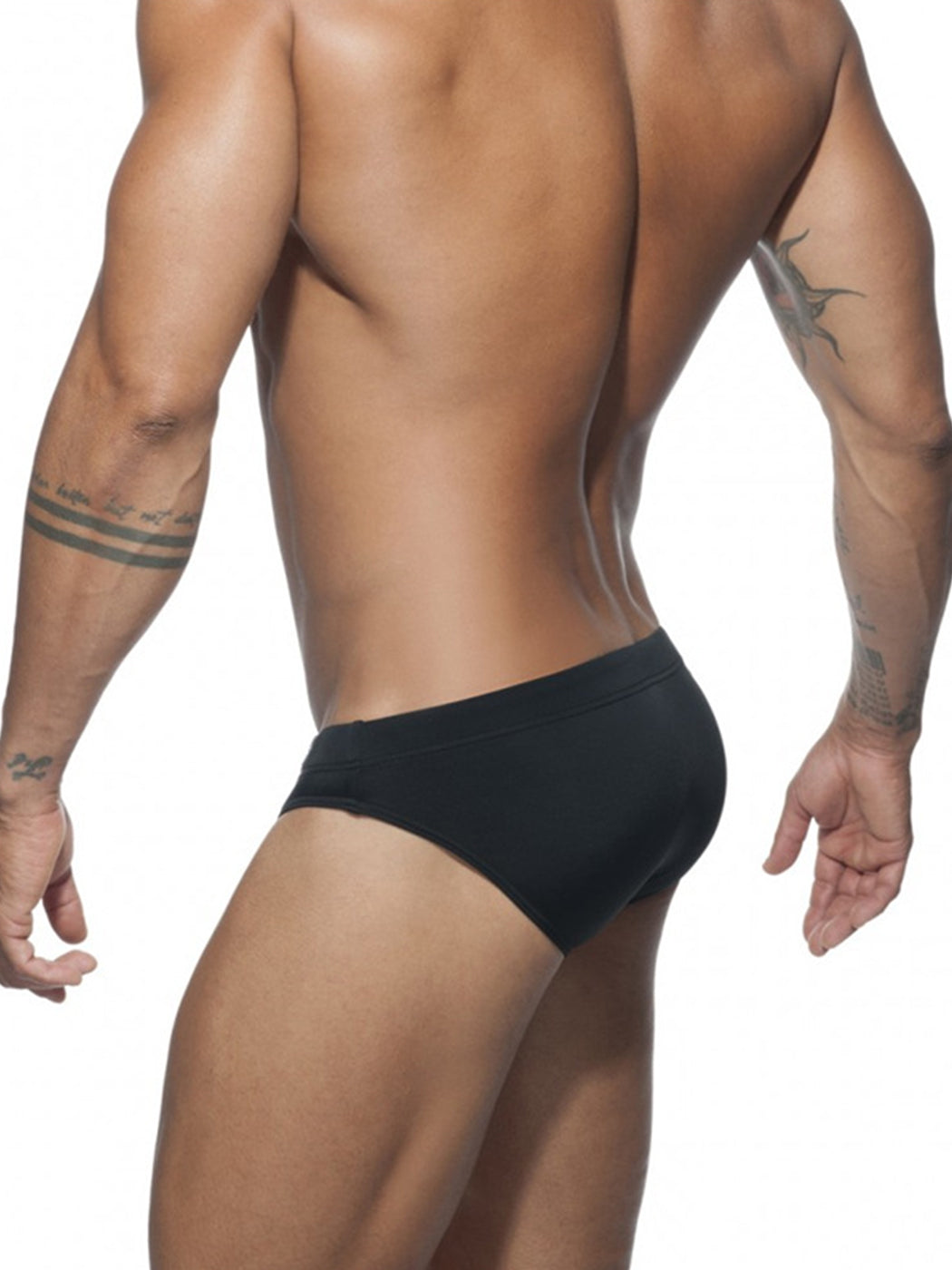 Men's Solid Color Swim Briefs with Removable Pad