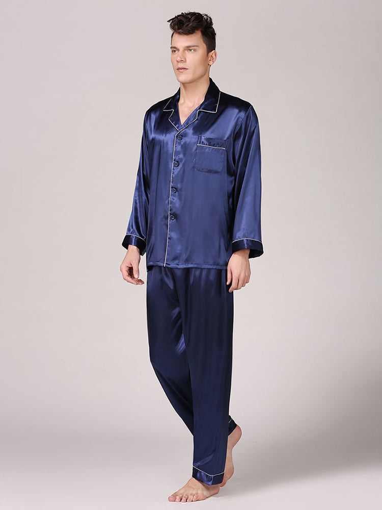 Men's Classic Satin Pajama Set Sleepwear
