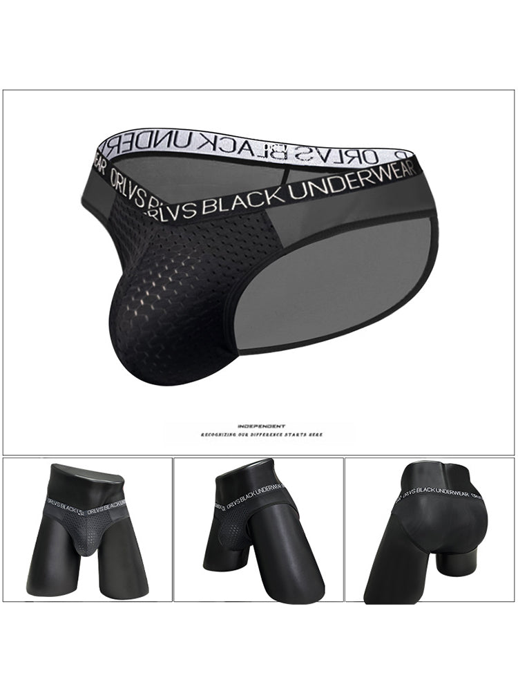 2-Pack Breathable Low Waist U-Convex Semi-Transparent Men's Briefs