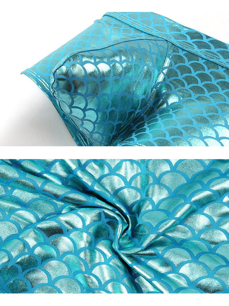 2-pack Men's Fish Scale Sexy Big Pouch Boxer Briefs