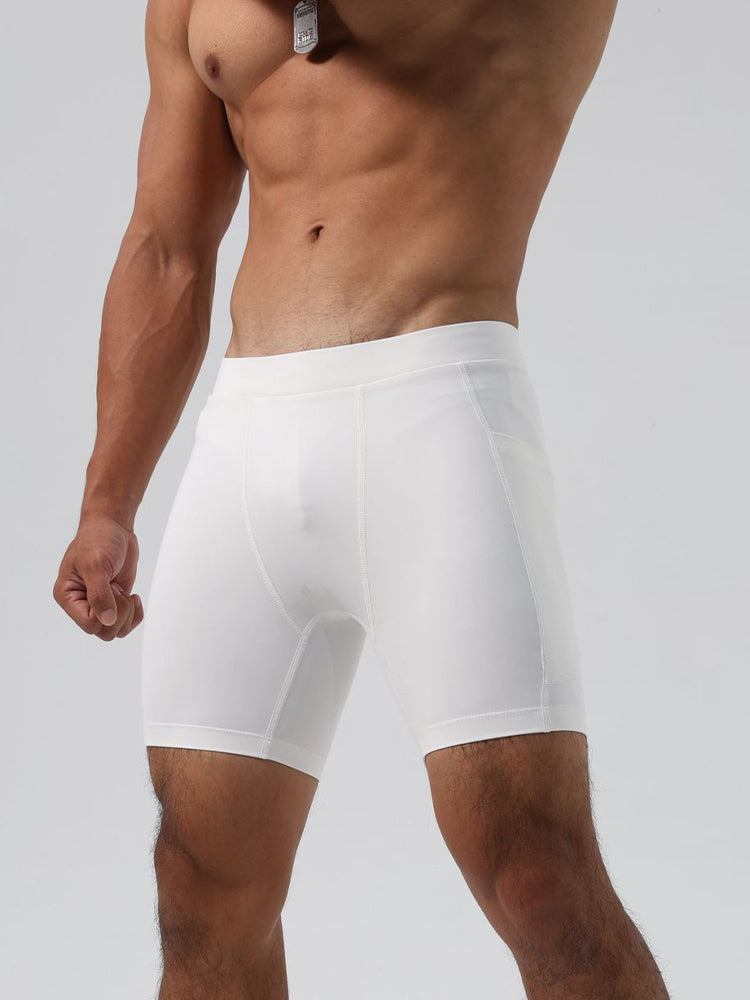 Men's Ultra-Stretch Sharkskin Ice Silk Compression Pants with Pocket