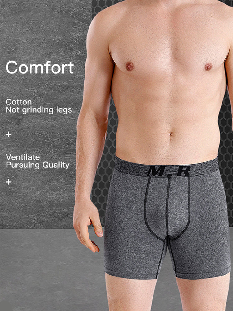 メンズ 快適コットン 擦れ防止 高伸縮性 スポーツボクサーブリーフ 4枚パック
