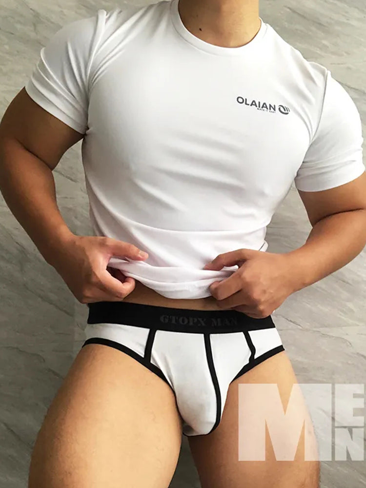 メンズ スプライスライン Uコンベックスポーチ コットンブリーフ