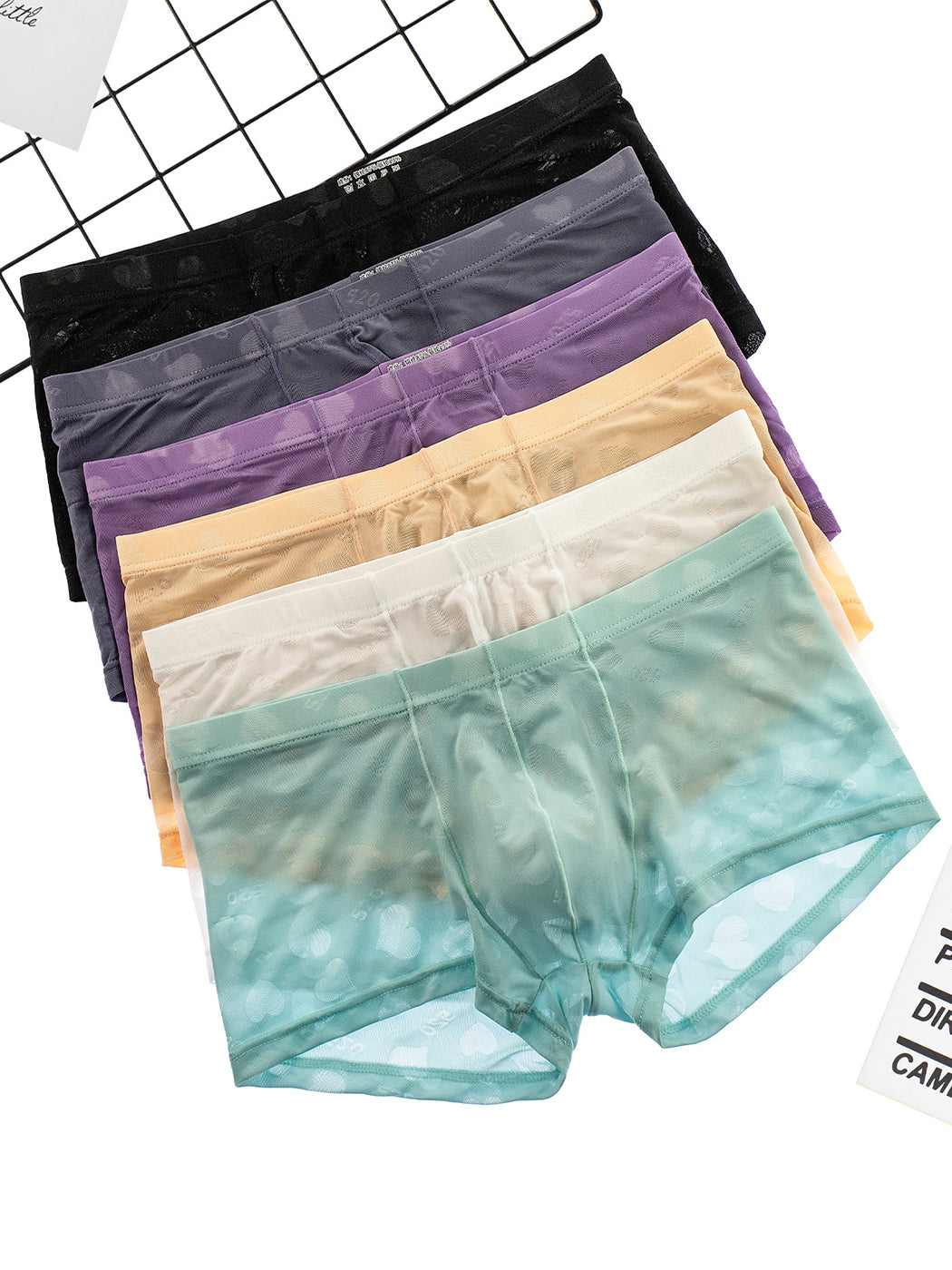 3- Pack Men's Sexy Heart Mesh Trunks