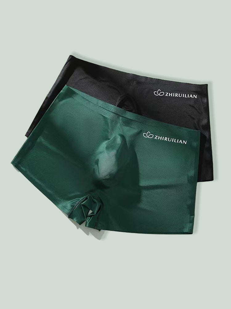 メンズ 半透明シームレス 3Dポケット ボクサーブリーフ 2枚組