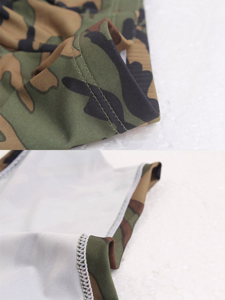 Men's Camo Print Short Leg Trunks