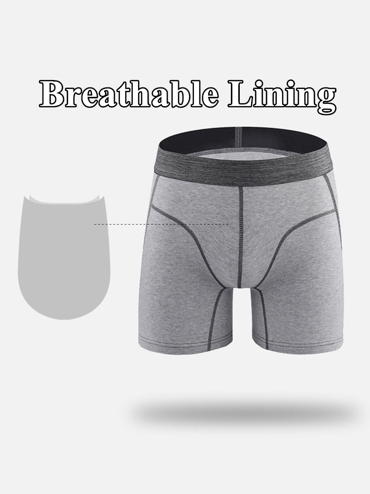 Men's Sport Anti-Chafing Cotton Boxer Briefs