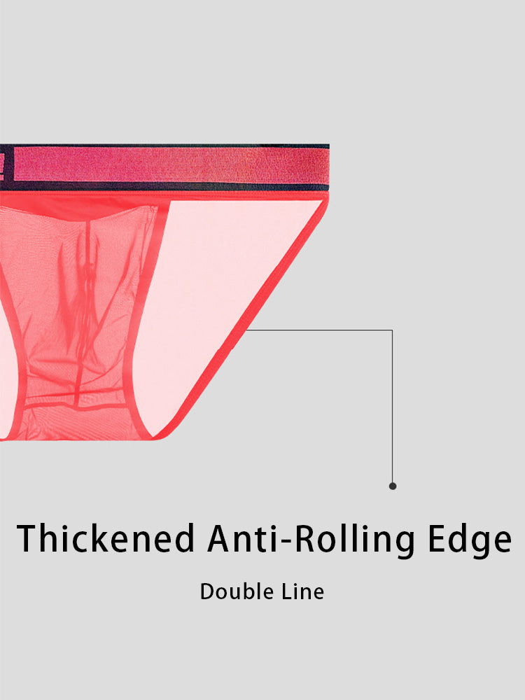 2 Pack Men's Large Pouch Semi-Transparent Sexy Bikini