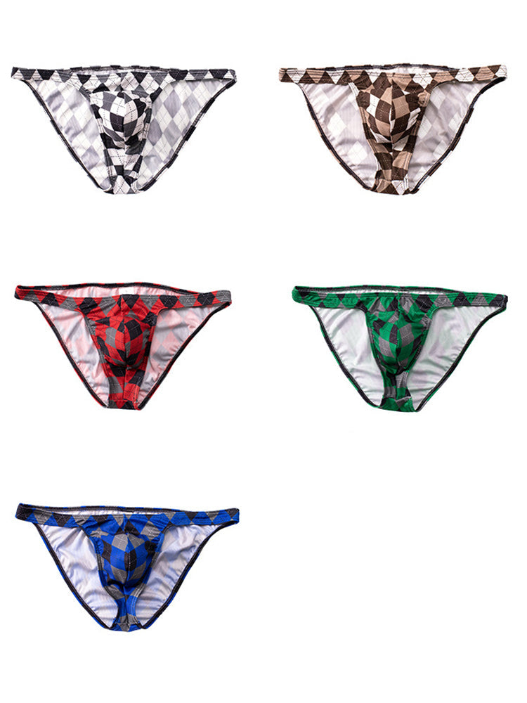 Rhombus Check Pattern Pouch Briefs