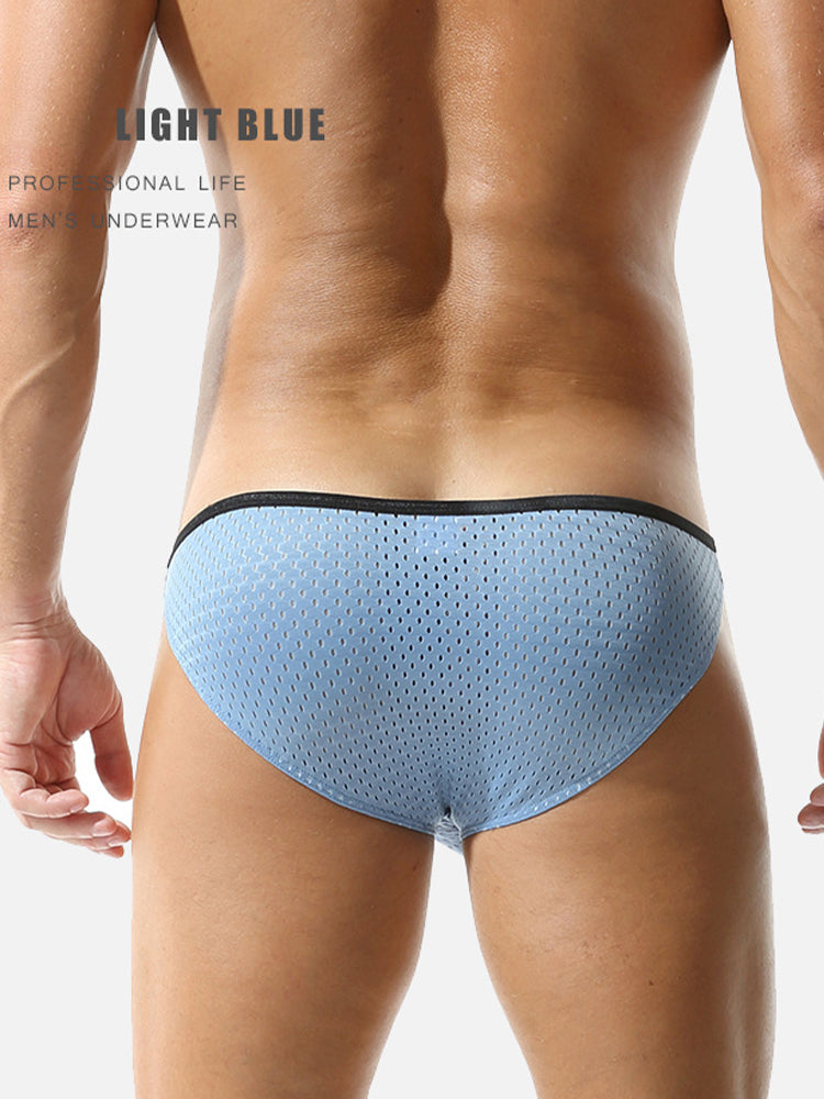 2-pack Men's Low-rise Mesh U-shaped Convex Pocket Sports Briefs