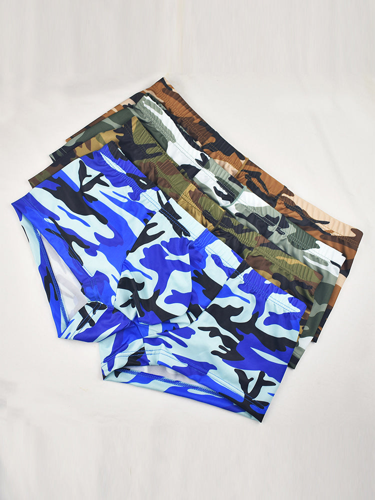 4-pack Men's Low-rise U-pouch Camouflage Boxer Briefs